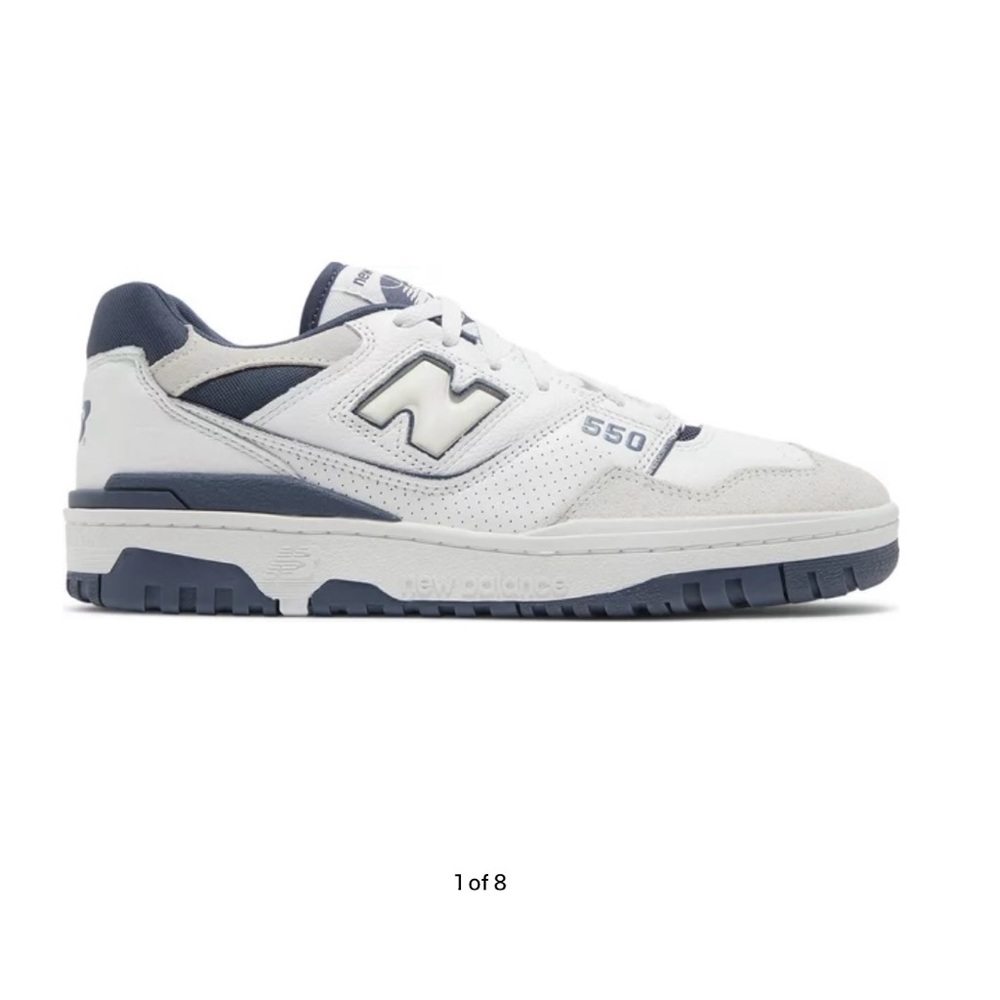 New Balance Men's White and Blue Sneakers